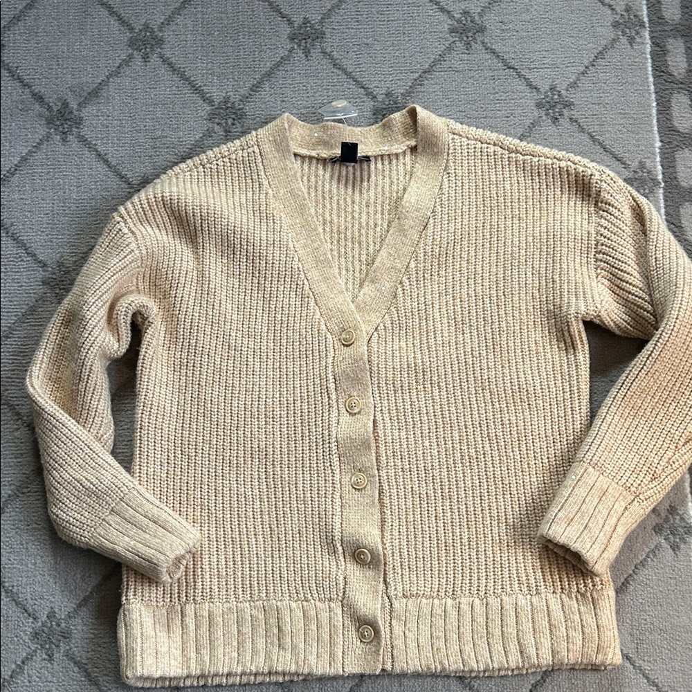 Studio Cream Button-Up Cardigan